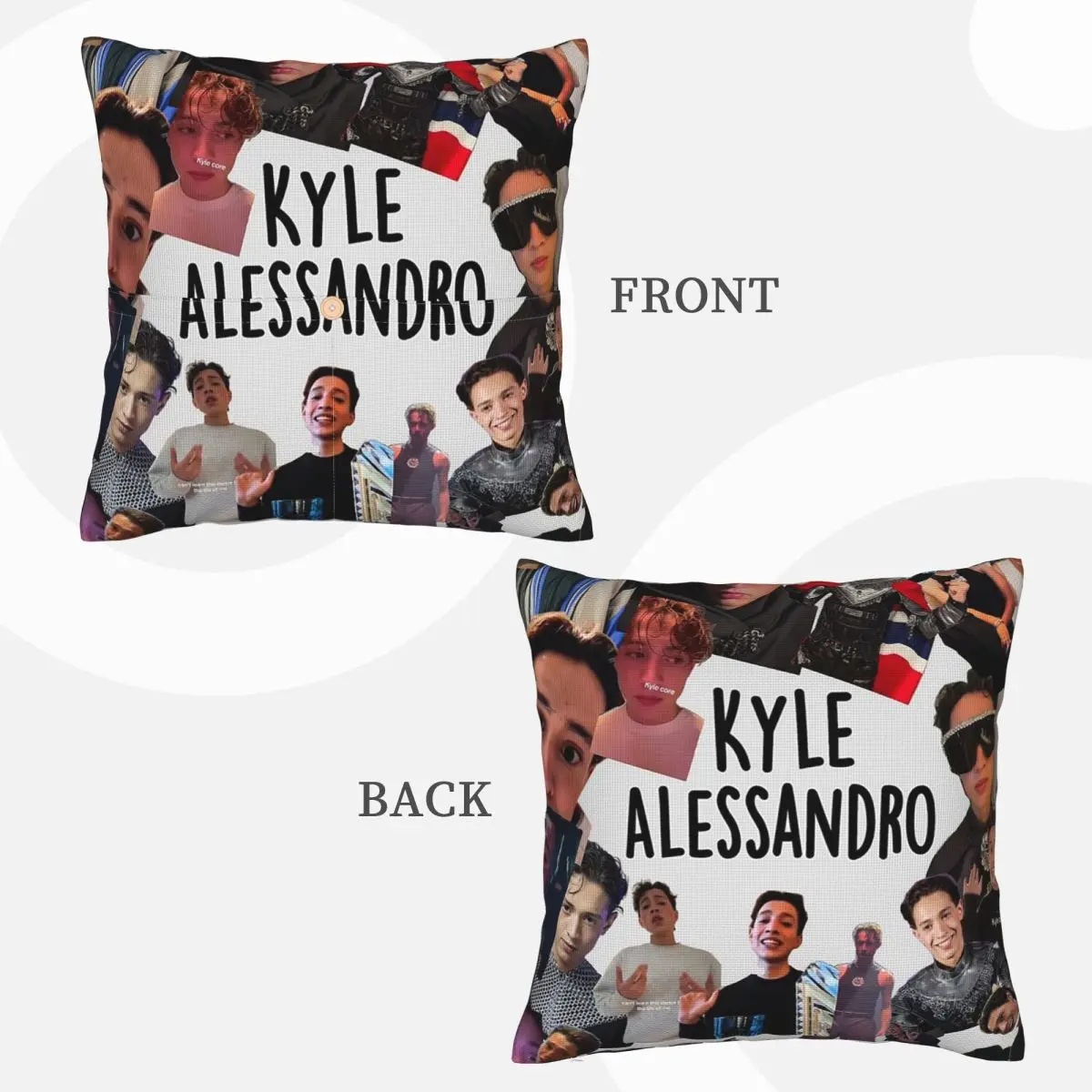 Фото Декоративная наволочка/чехол для подушки Kyle Alessandro Square Linen из полиэстера для дома и спальни №5