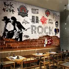 Пользовательский размер британский стиль ретро кирпичная стена рок бар KTV промышленный Декор Фон настенная бумага 3D музыкальный бар настенная бумага 3D