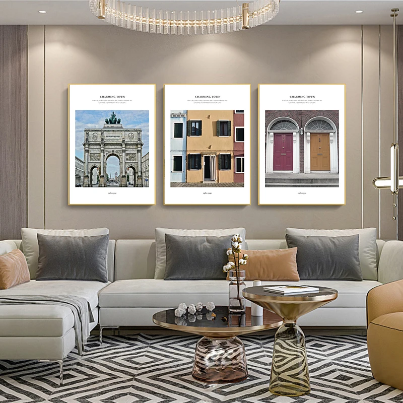 

Nordic Famous Building Modern Landscape Painting HD Print Pictures And Posters On Canvas Wall Art Decor For Kids Room Decoration