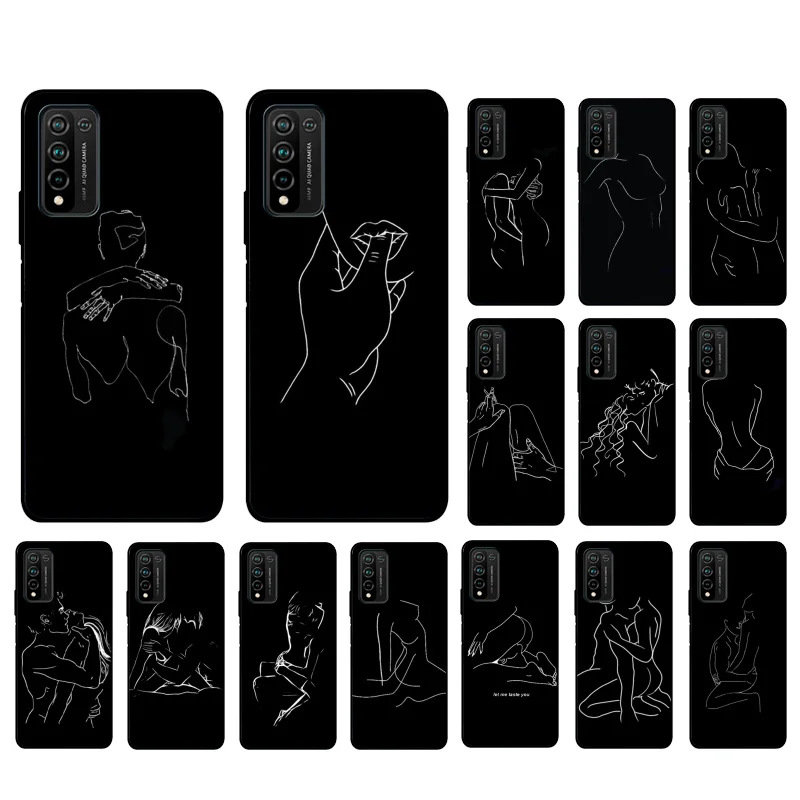 

Love Line Art Drawing Phone Case For Huawei Honor 50 30 Pro 10X Lite 20 7A 7C 8X 9X Pro 9A 8A 8S 9S 10i 20S 20lite