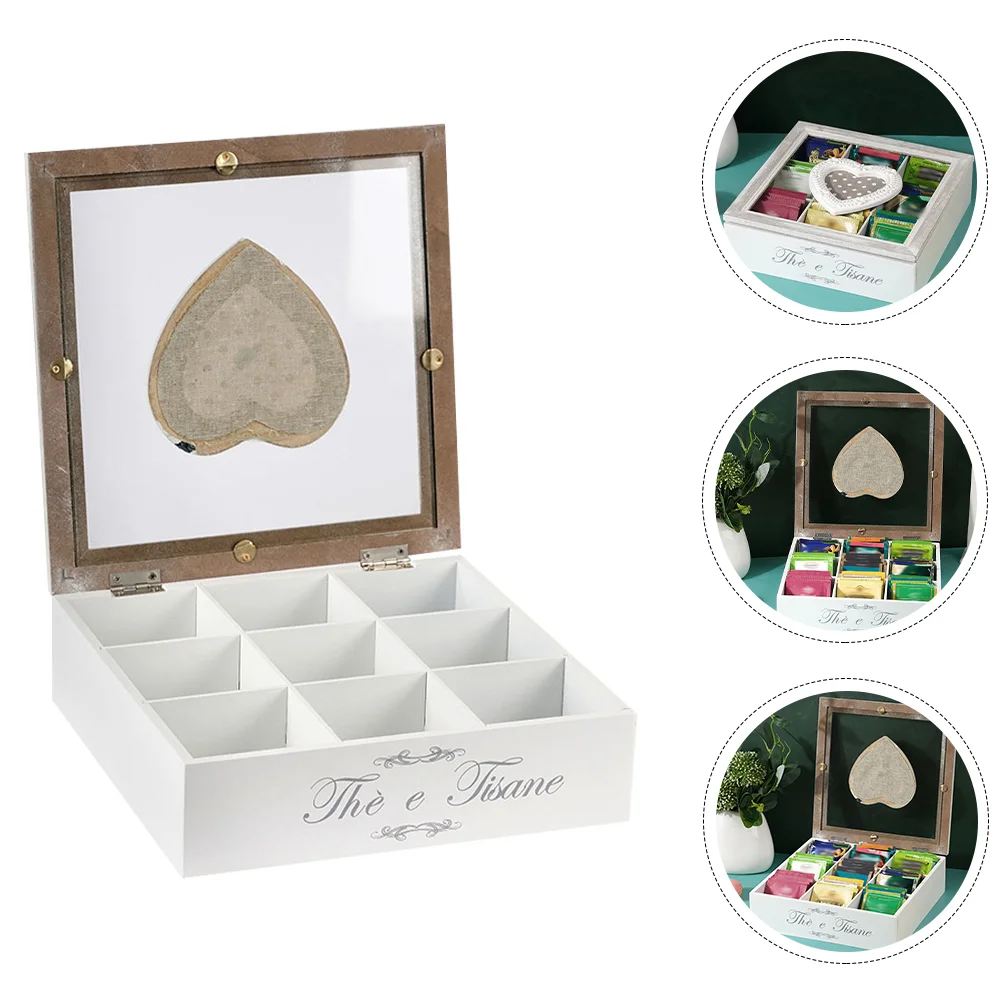 

Tea Bag Box with Glass Window Tea Bag Holder Prime Tea Bag Box Home Supplies for Home Restaurant Hotel Office