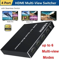 4x1 hdmi multi viewer 1080p hd 4 channel quad screen splitter real time seamless switcher 4 in 1 out multiviewer 2x2 13 6 modes