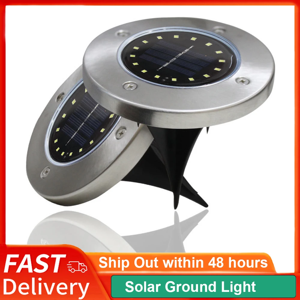 

1/4pcs Solar Powered Ground Light Waterproof Garden Pathway Deck Lights With 8/12/20 LED Lamp for Home Yard Driveway Lawn Road