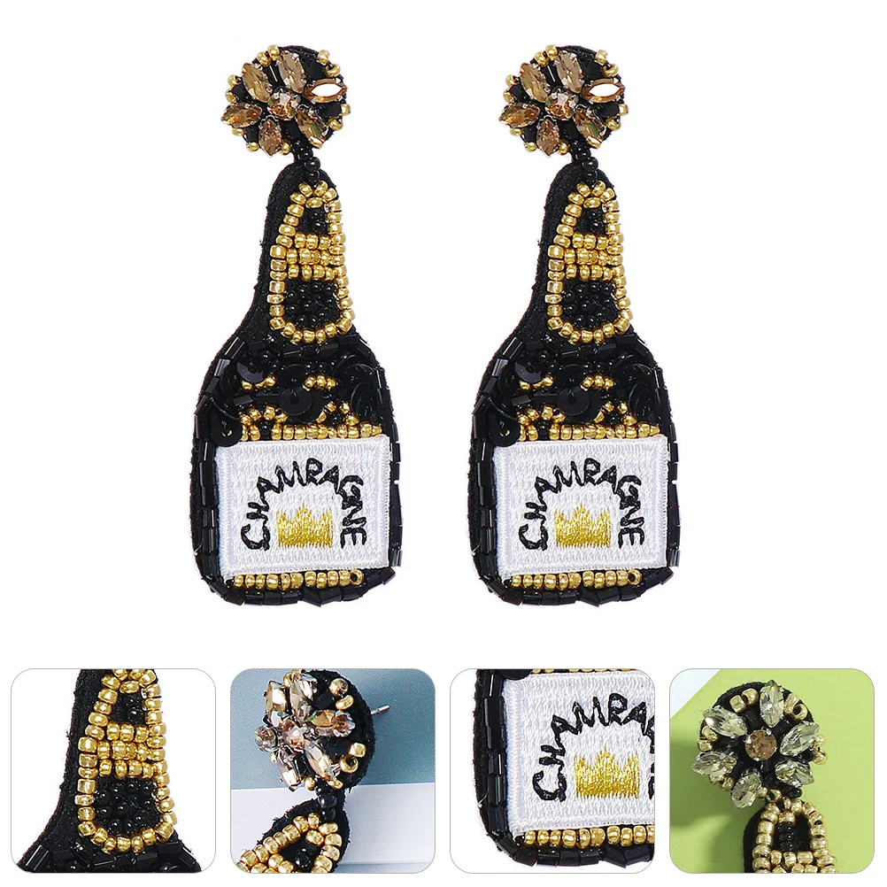 

1 Pair Bottle Earrings Beaded Sequins Earring Clothing Accessory