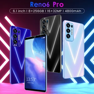 unlocked cellphone reno6 pro 8gb ram 256gb rom 6 1 inch 3g 4g 5g dual sim smartphone mobilephone celular oppo i13 promax huawei free global shipping