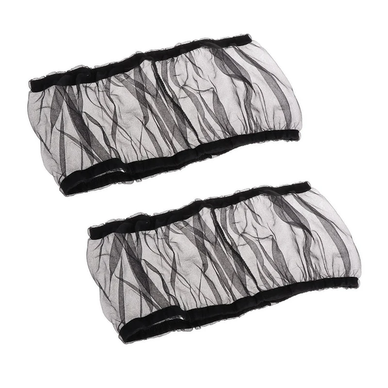 

2X Bird Cage Cover Seed Catcher Birdcage Nylon Mesh Net Cover Skirt Guard (Black)