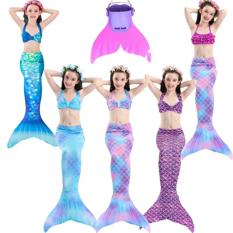 

Детский костюм Русалочки с хвостом для девочек, топ и шорты с аниме принтом «хвост русалки» для плавания и косплея, костюм на Хэллоуин с плав...