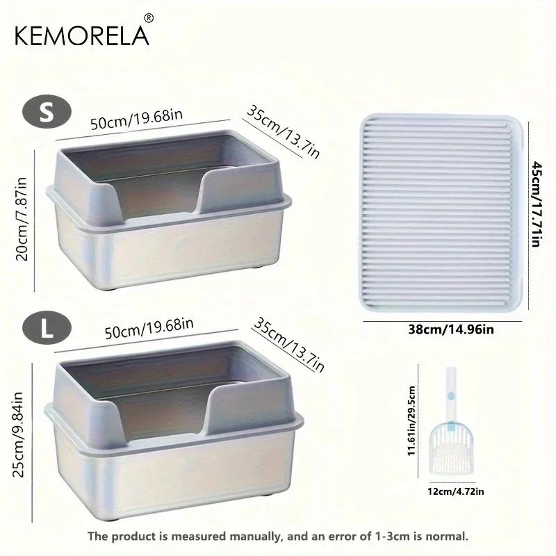 Большой ящик для кошачьего туалета из нержавеющей стали Открытый кошачий туалет