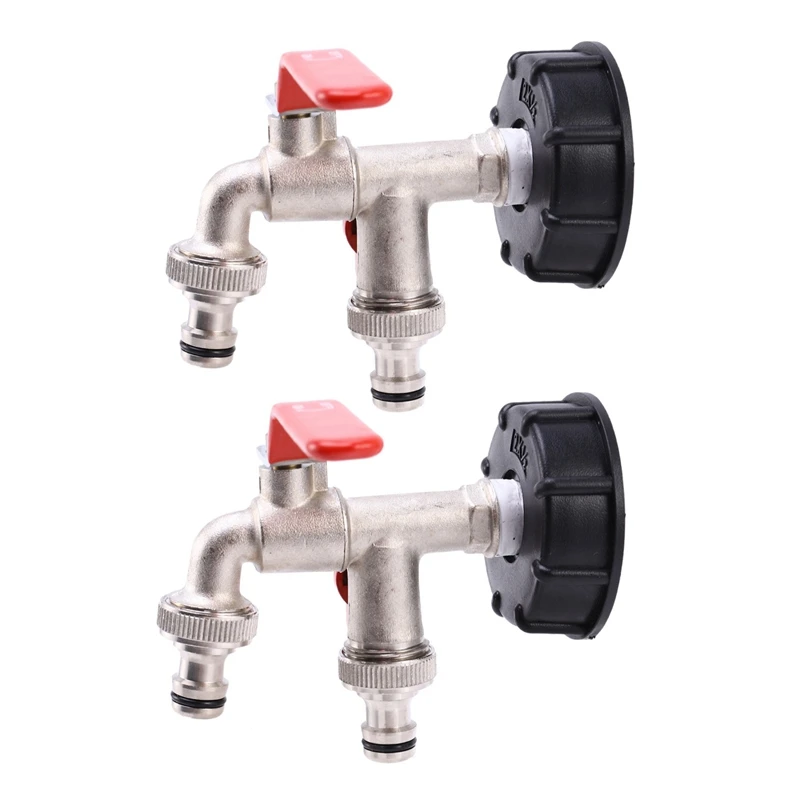 

2X 1000 Liter IBC Adapter Garden Water Tank Connector Rainwater Tank Adapter Home Garden Water Connectors