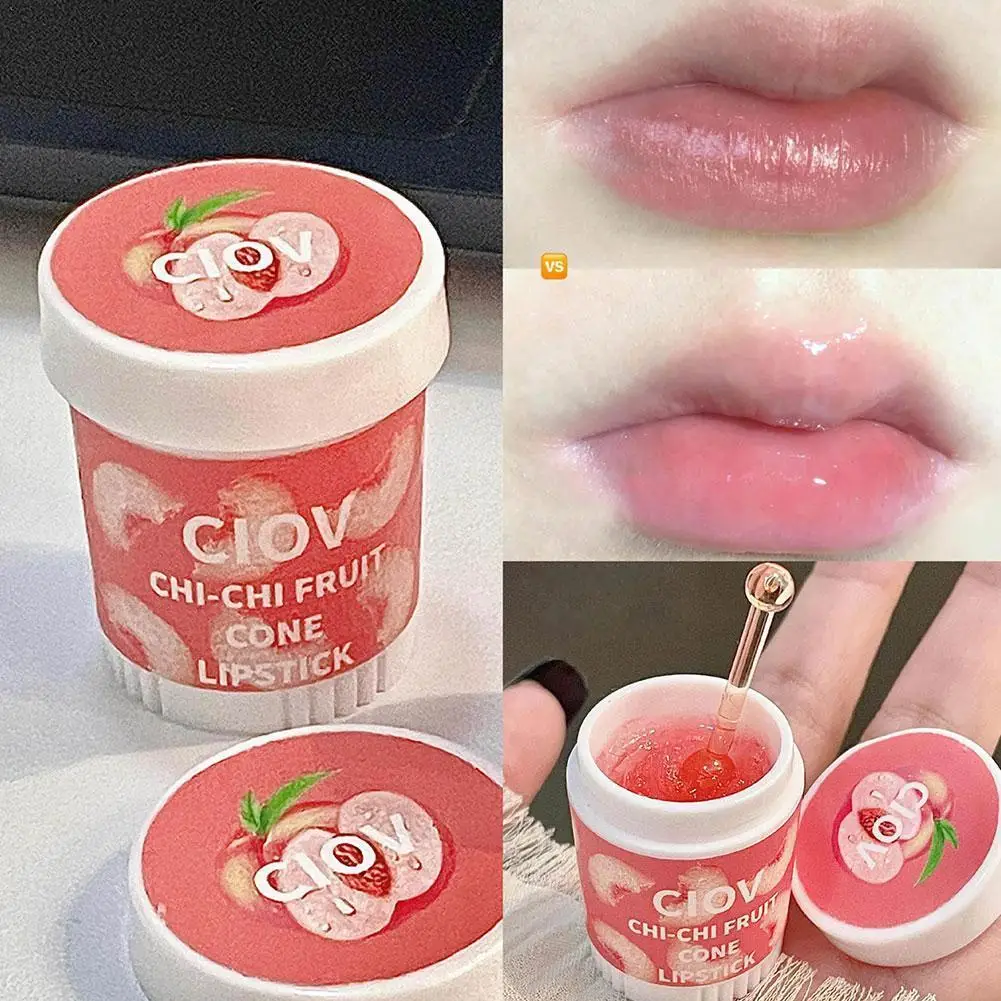 

1pc Strawberry Lip Balm Moisturizing Hydrating Peach Reduce Lines Lipstick Sleep Lip Cosmetics Fruit Cone Mask Lips Lip Car A3Z1