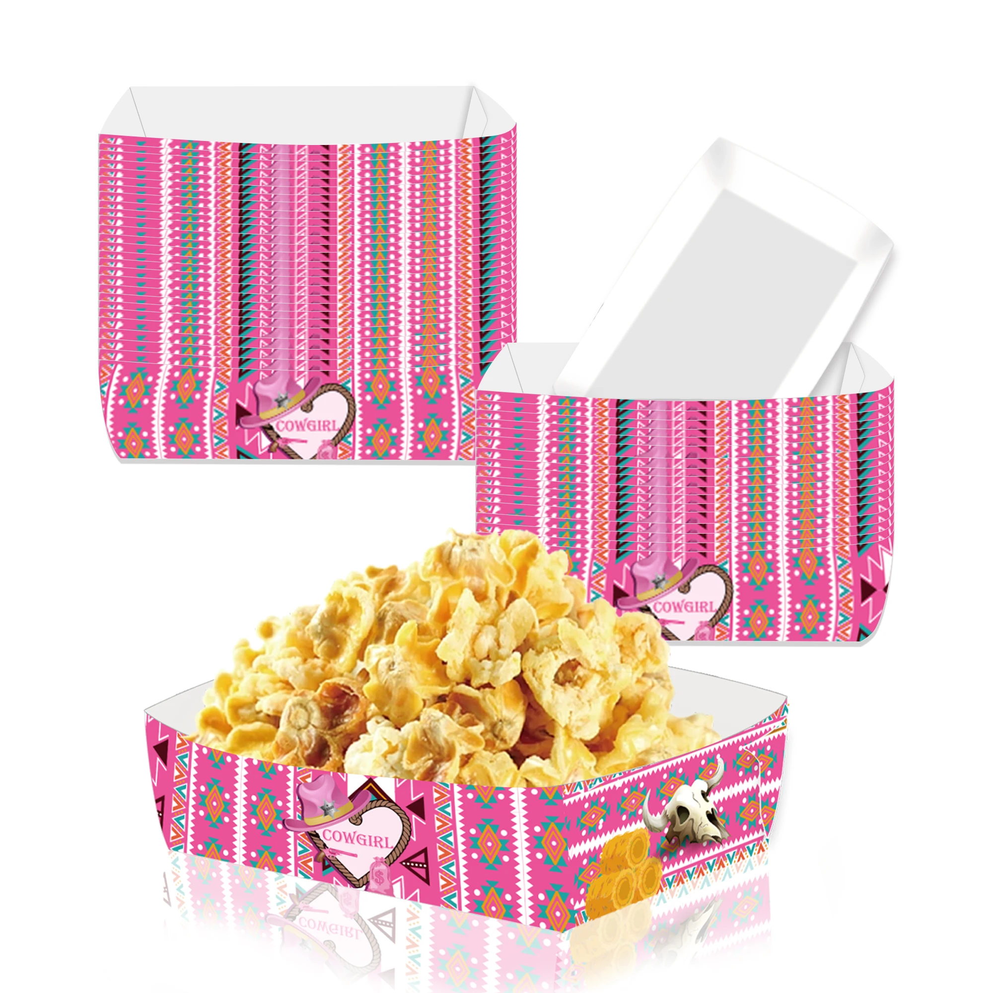 Ковбойские подносы для еды PartiesTour розового цвета