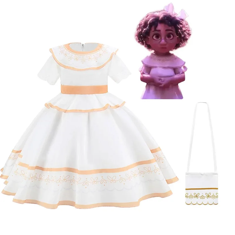 

Fancy Baby Girl Encanto Lotus Leaf White Dresses Charm Kids Infants 1 Year Christening Birthday Party Ceremony Elegant Dress Up