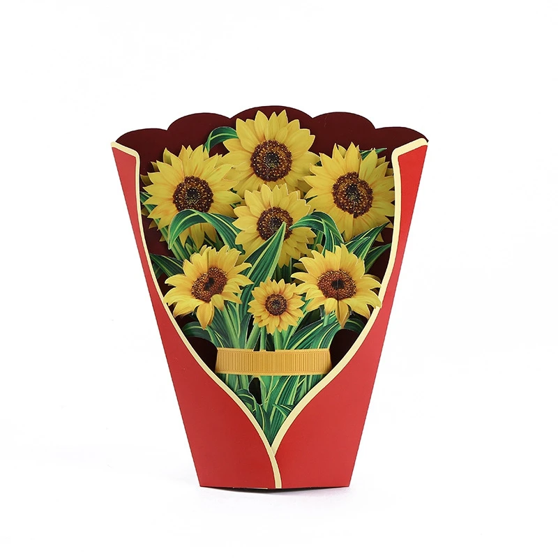 

Paper -Up Cards, Sunflowers Flower Bouquet 3D -up Greeting Cards for Mom Mothers Day Greeting Cards All Occasions