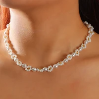2022 new trendy imitation pearl necklace for women choker necklace strand bead necklace statement necklace collar jewelry