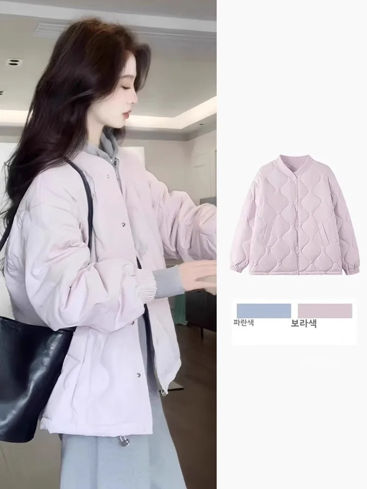 Модная куртка в стиле вестерн Sle изящная фиолетовая с воротником-стойкой на