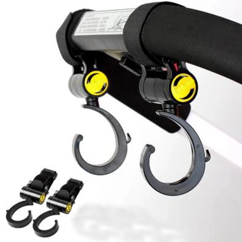 

2pcs Baby Stroller Hooks Bags Hook Pram 360 Rotation Stroller Hooks Outdoors Stroller Organizer Baby Stroller Accessories