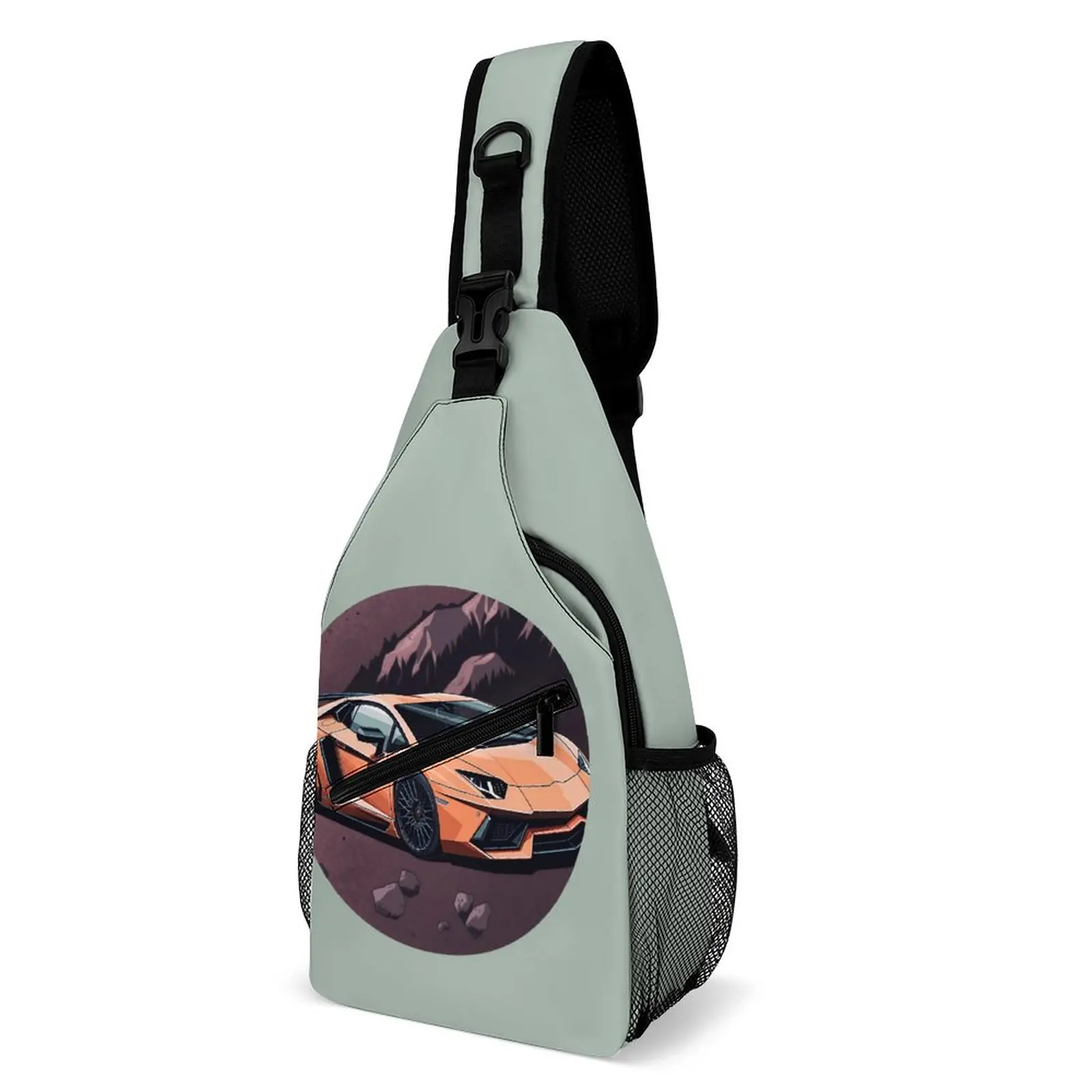 

Luxury Sports Car Shoulder Bags Circle Outdoor Chest Bag Men Camping Graphic Design Sling Bag Stylish University Crossbody Bags