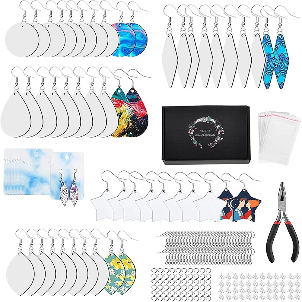 

Sublimation Blanks Products,50Pcs Sublimation Earring Blanks Sublimation Accessories Pliers Etc for DIY Earring Project