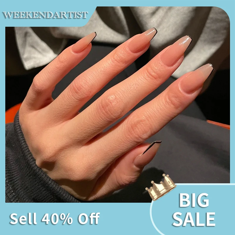 

24 шт., накладные ногти со съемным клеем