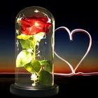 2022 LED зачарованная галактика Роза вечный 24K золотой Фольга цветок с сказочной гирляндой в куполе для рождества День Святого Валентина подарок