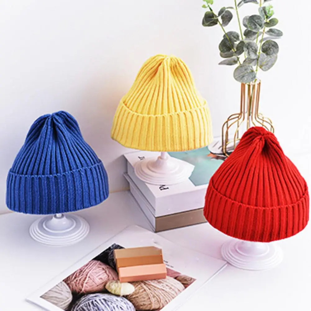 

Детская вязаная шапка ребристая дышащая защищенная от холода вязаная крючком шапочка для новорожденных девочек и мальчиков Аксессуары для...