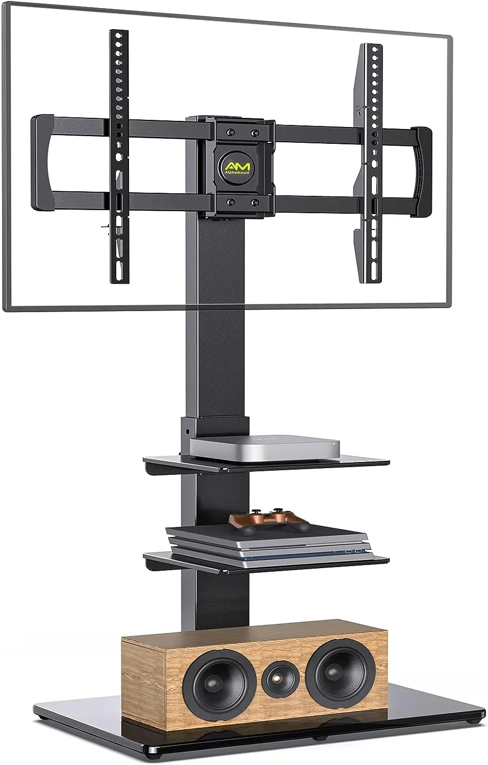 

Stand with Mount for 37 40 43 49 50 55 60 65 70 75 Inch LCD LED TVs, Height Adjustable Swivel Universal Tall Floor TV Stand with