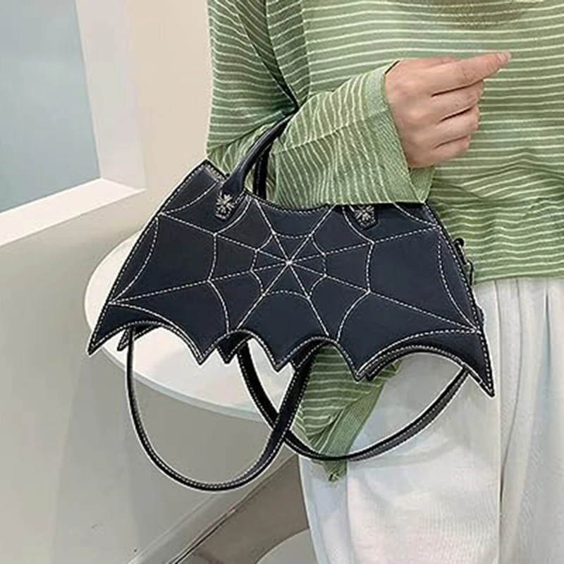 

Женская сумка через плечо из ПУ кожи, с рисунком паука и летучей мыши