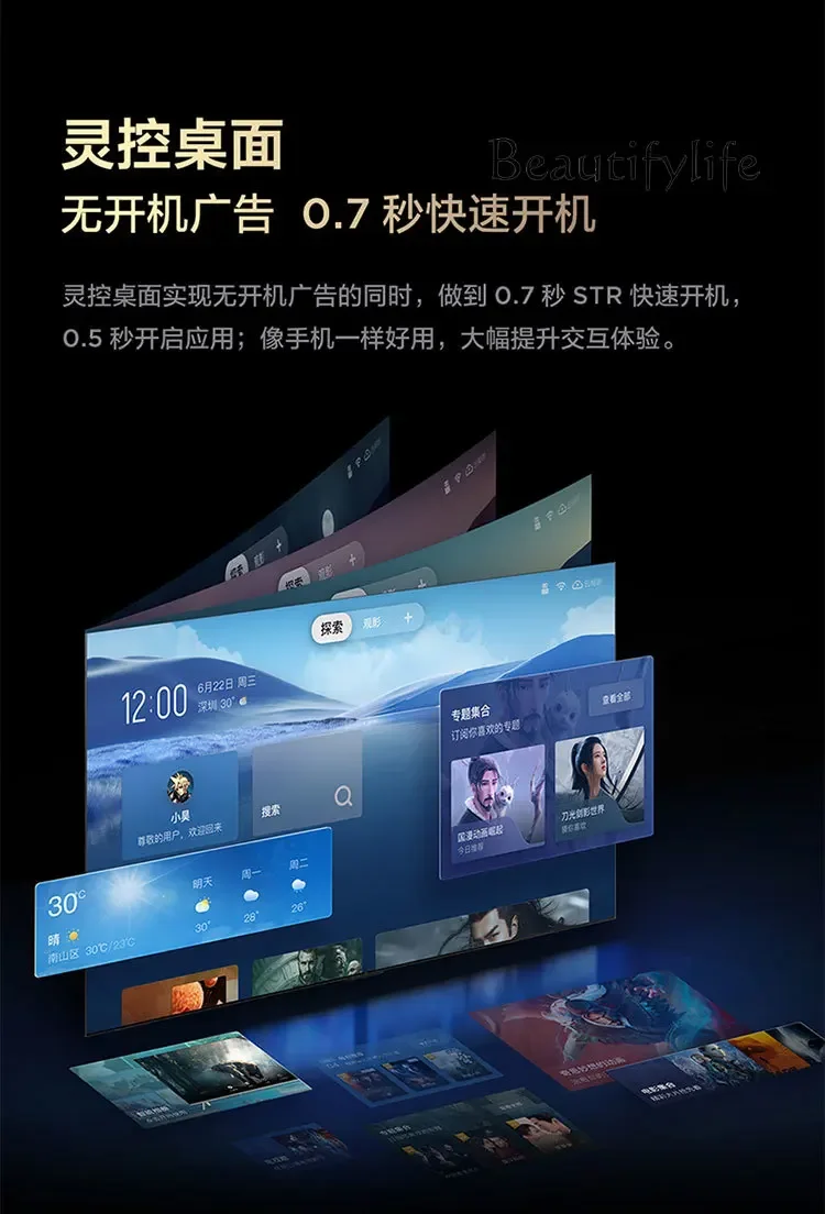 Ультратонкий Телевизор с плоским экраном высокой четкости 75 дюймов