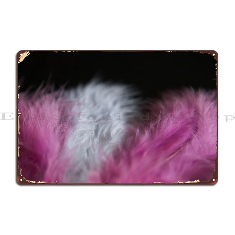 

Металлический плакат с фиолетовыми и белыми перьями для создания фотографий, плакаты для бара, пещера, печатный плакат, жестяной плакат