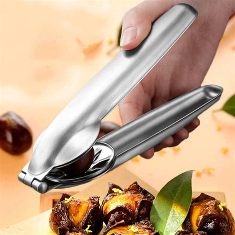 

2 in 1 Nuts Sheller Chestnut Clip Walnut Pliers Home Metal Chestnut Sheller Nut Opener Cutter Shelling Tools Kitchen Accessories