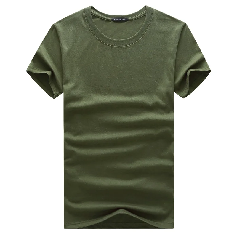 

5670-R-Men's solid color shirt to increase the fat and half sleeve T-shirt
