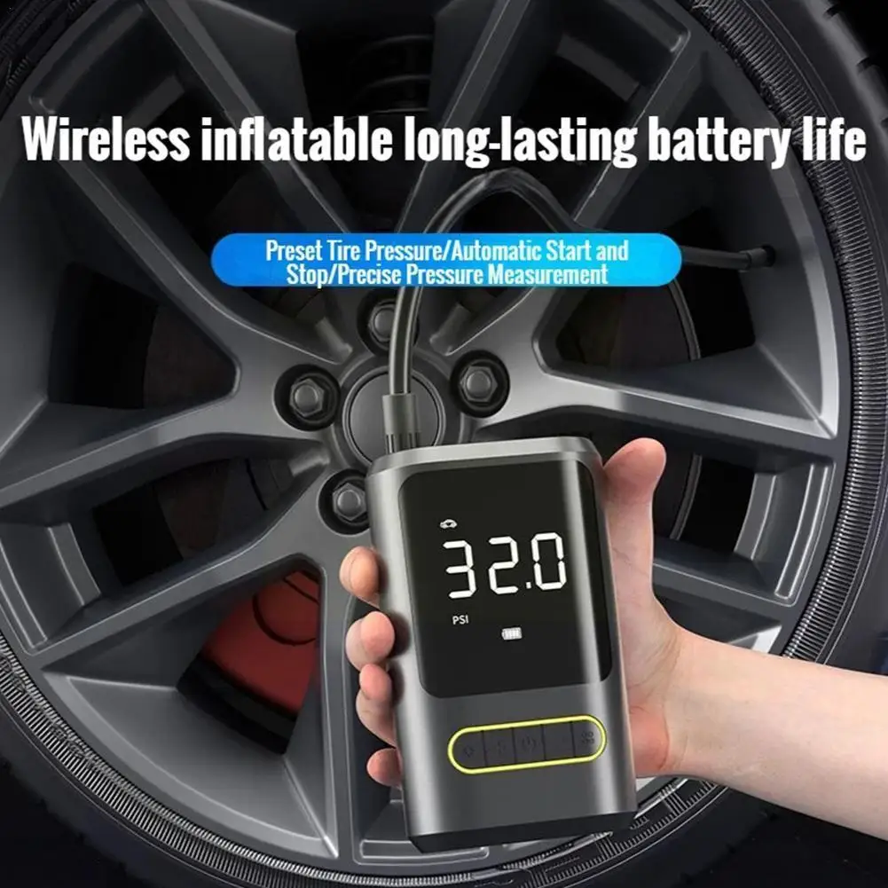 

2023 New Portable Car Air Compressor 80W Electric Wireless Car Air Pump For Motorbike Bike Car Tyre Inflator Y4B7