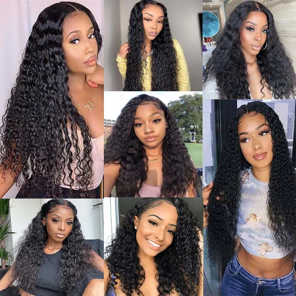 26 28 30 32 дюйма Волна Воды Черные Непрозрачные Передние Парики Цвета 13x6 на Продвижение Высокого Качества Бразильские Волосы Протезы Для Женщин