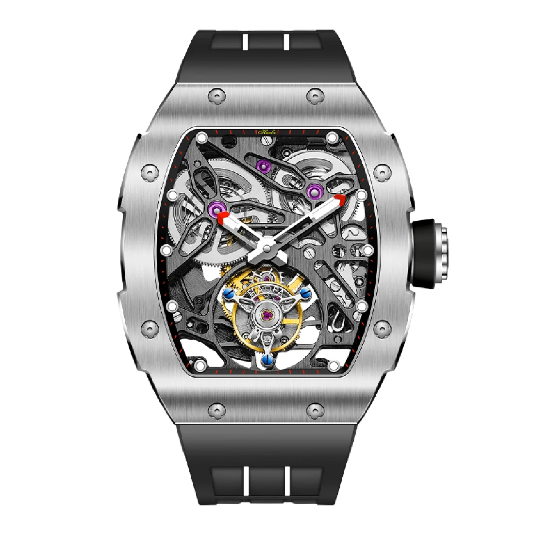 

Haofa Automatic Mechanical Tourbillon Mens Watch Sapphire Flying Luxury Tourbillon Watch For Men Luminous orologio uomo 1908