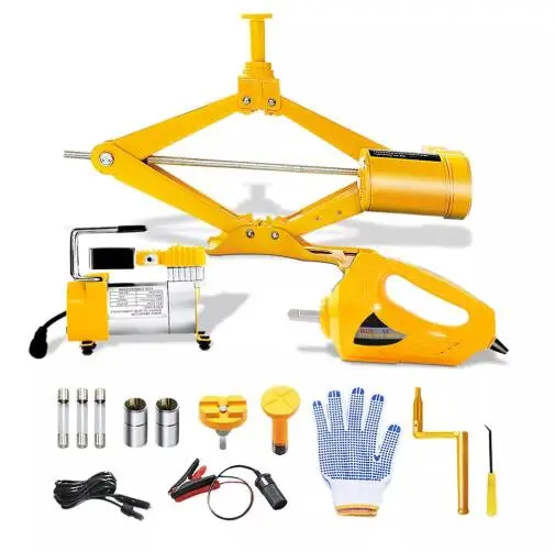 

Impact Wrench And Air Pump 12V 3 in 1 Electric Car Jack Lifting Kit Car Jacks Automobile Jack Cheap Portable Scissors Car Lifts