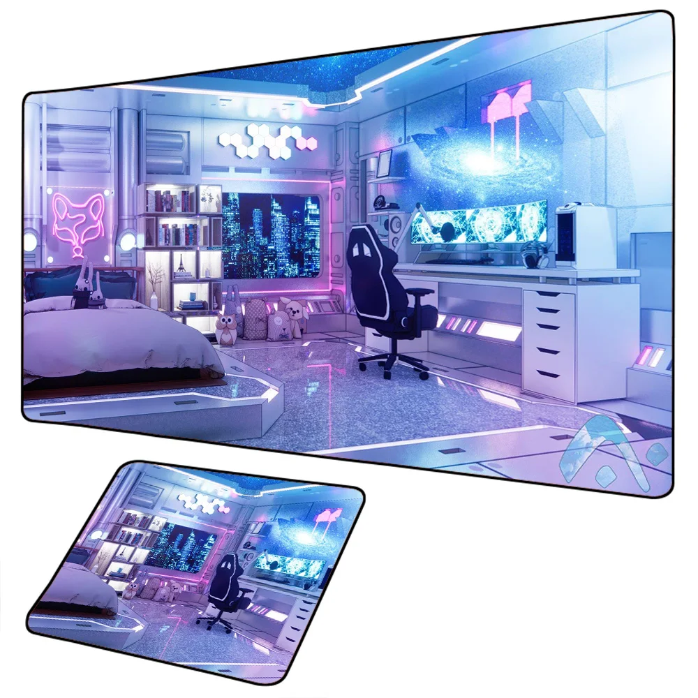 Фиолетовый Коврик для мыши Hololive XXL большой Настольный коврик 400X900X 3 мм коврик для мыши Kawai милый коврик для мышки в стиле аниме коврик для мыши эстетические Аксессуары для стола