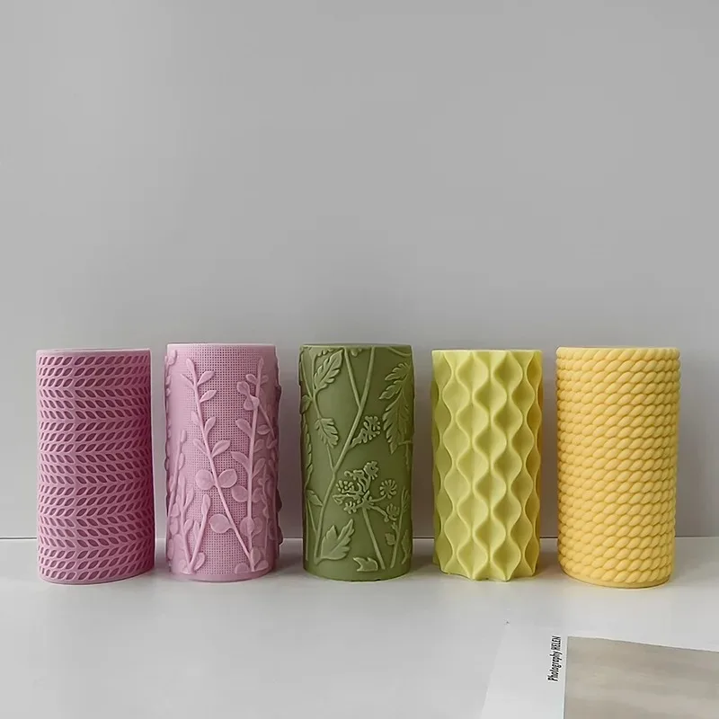 Силиконовые формы в виде цилиндрической свечи геометрический столб свеча гипс