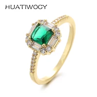classic women finger ring 925 silver jewelry with emerald zircon gemstone accessories for wedding party engagement gift rings