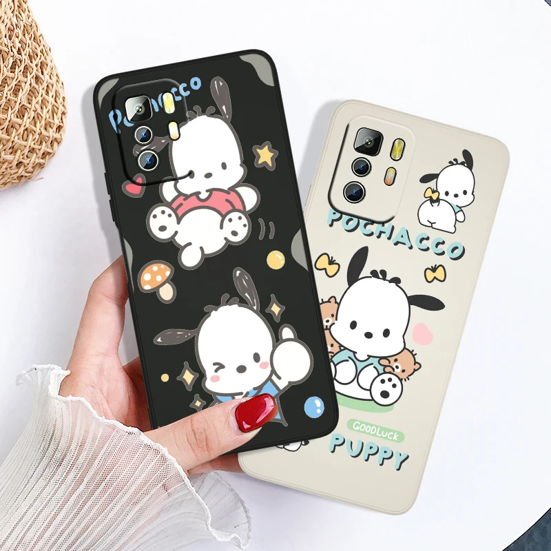 

Cute Pachacco Cartoon Dog Phone Case For Xiaomi Redmi Note 11 11S 10 10S 9 9S 9T 8 8T 7 5 Pro TPU Gel Silicone Liquid Cover Back