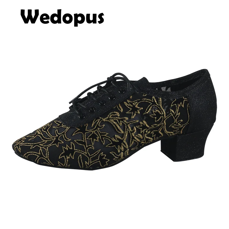 Женские туфли Wedopus с блестками на каблуке 4 5 см обучающие и тренировочные женские