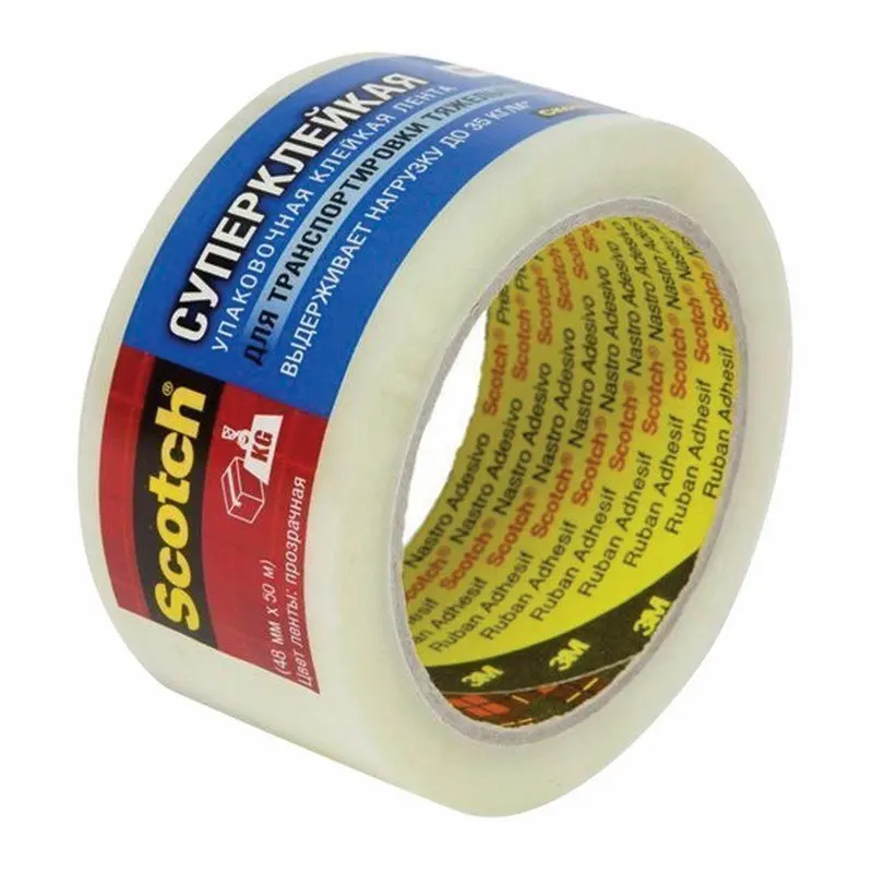 Adhesive tape packaging super adhesive acrylic glue hot melt 48 MMX 50 m 43 Micron Scotch 3645T | Дом и сад