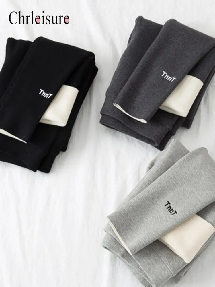 

Женские теплые леггинсы CHRLEISURE, эластичные зимние Утепленные леггинсы из флиса