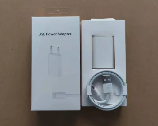 

10set Original 5W 28gram Adapter with 1m Taiwan E75 usb-L cable for iphone 7 8 11 Pro Max charger adapter