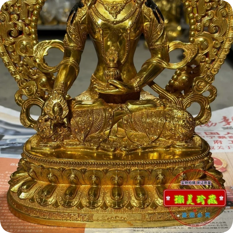 Ksitigarbha Earth Store Статуя Будды Бодхисаттвы благословена 12 дюймов Позолоченная медь (art.: 3920cc031e10b) - 3920cc031e10b