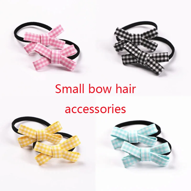 

2 PCS Small Bowknot Girls Hair Accessories Princess Headwear Kids Elastic Hair Bands Baby Headdress Children Hair Ropes gift