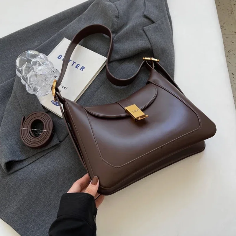 

Lady PU Handbags For Bags Leather And Bag Color Crossbody Shoulder Solid 2023 Purses Vintage Winter Women Retro