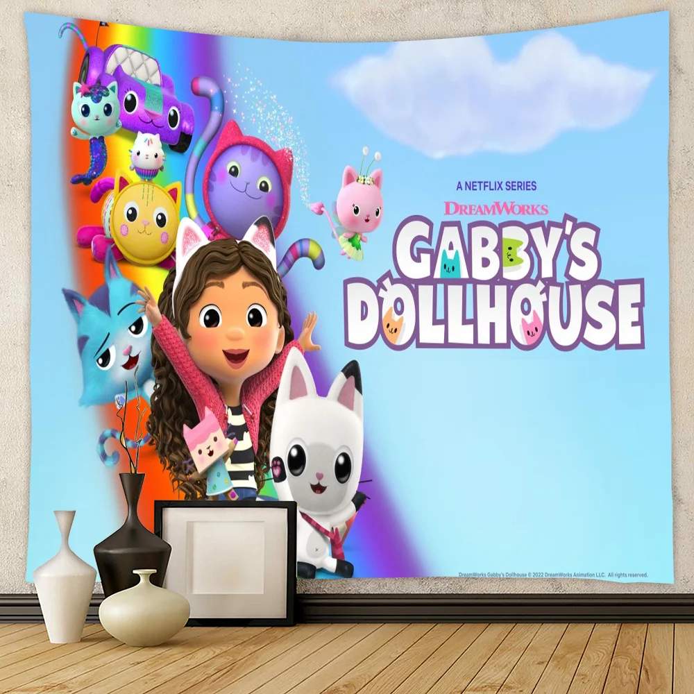 G-Gabbys D-Dollhouse тематическая вечеринка фон ткань для девочек украшения на день