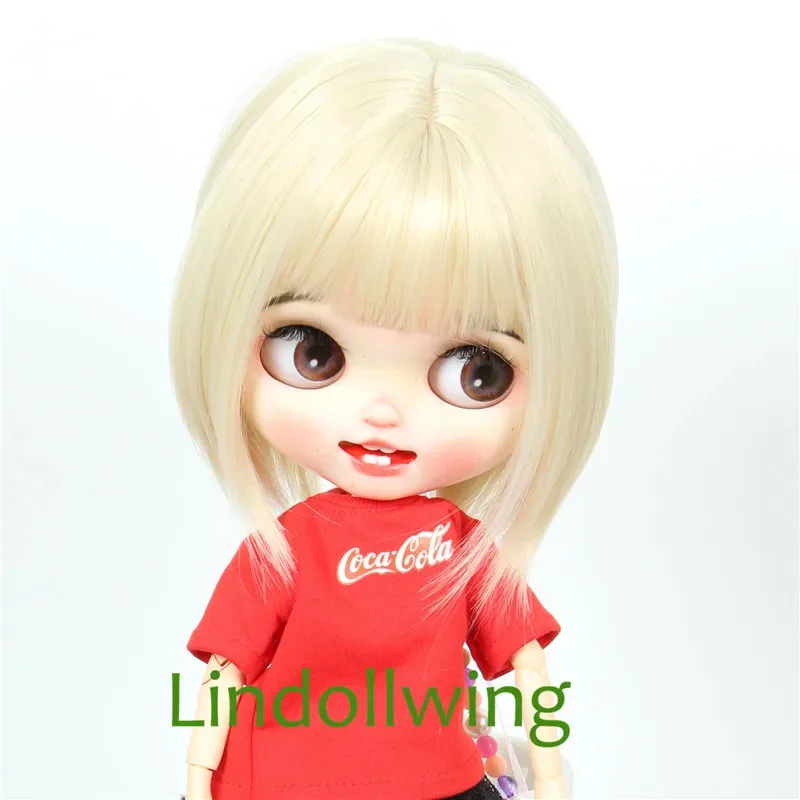 Фото Короткий прямой парик для кукол Blyth Qbaby Amydoll, 9-10 дюймов, коллекционная серия. №2