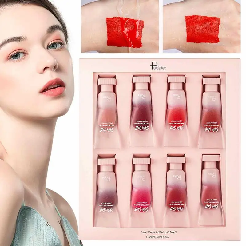 

Moisturizing Lips Gloss Set Shimmery Lip Gloss Collection Lip Glosses With 8 Colors Non-Sticky Smooth Moisturizing Lip Gloss