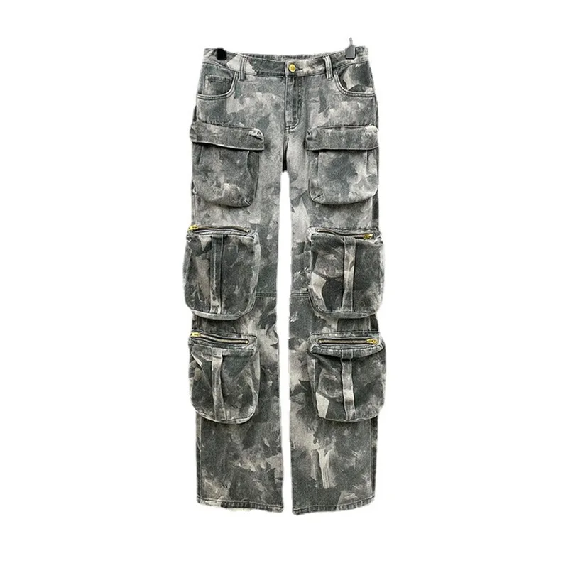 Women's Camouflage Cargo Pants Street Fashion Long Trousers Pockets